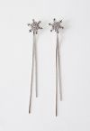 Dazzling Diamond Snowflake Drop Earrings