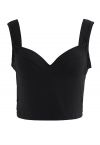 Solid Color Bustier Tank Top in Black