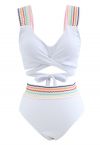 Colorful Wavy Ribbed Bikini Set