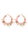 Bohemia Beaded Pearl Hook Earrings in Pink