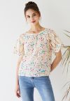 Spring Floret Embroidered Top