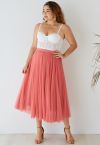 My Secret Garden Tulle Maxi Skirt in Coral