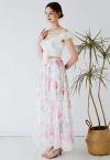 Vernal Garden Printed Chiffon Maxi Skirt