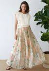 Blooming Hyacinth Watercolor Maxi Skirt