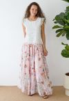 Blushing Blooms Chiffon Maxi Skirt