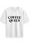 Coffee Queen Printed Cotton T-Shirt in White