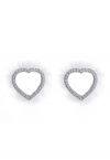 Feather Heart Shape Rhinestone Earrings