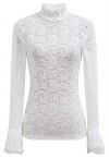 Paisley Full Lace Mesh Inserted Top in White