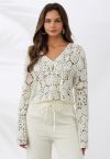 Bohemian Flair Crochet Cardigan in Cream