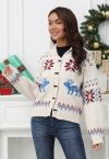 Lucky Elk Fair Isle Button Knit Cardigan