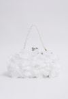 Bloom-Inspired Pearl Chain Handbag in White