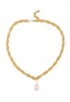 Teardrop Pearl Twist Chain Necklace