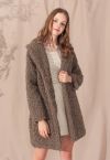 Feeling of Warmth Faux Fur Longline Coat in Brown