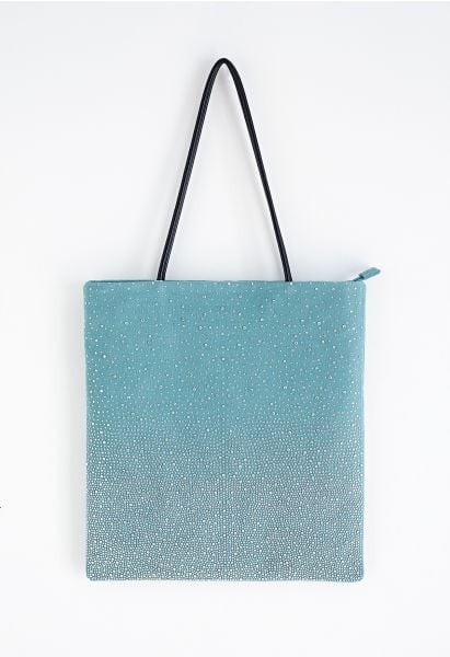 Bronzing Rhinestones Shoulder Bag in Turquoise