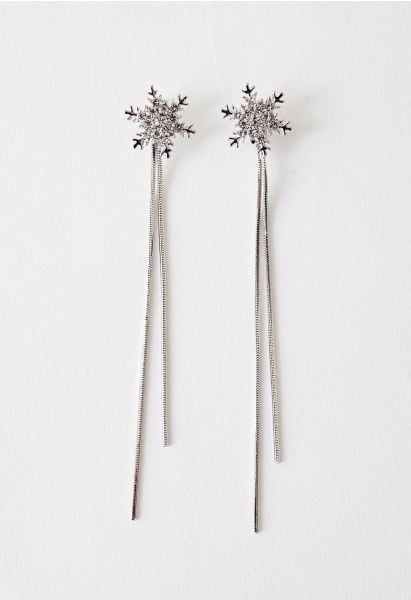 Dazzling Diamond Snowflake Drop Earrings