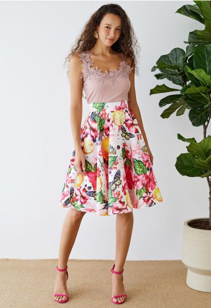 Summer Scents Flare Midi Skirt