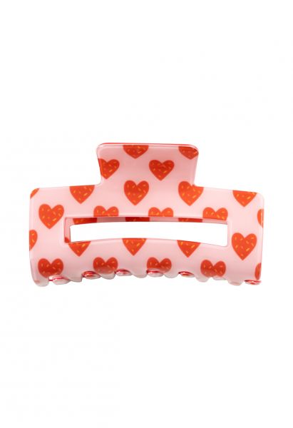 Hollow Out Cute Heart Hair Claw in Orange