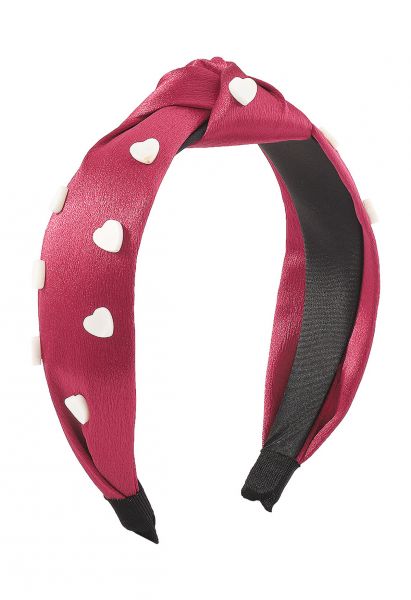 3D Heart Knotted Headband in Red