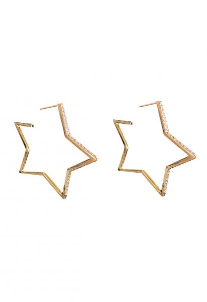 Rhinestone Star-Shaped Earrings