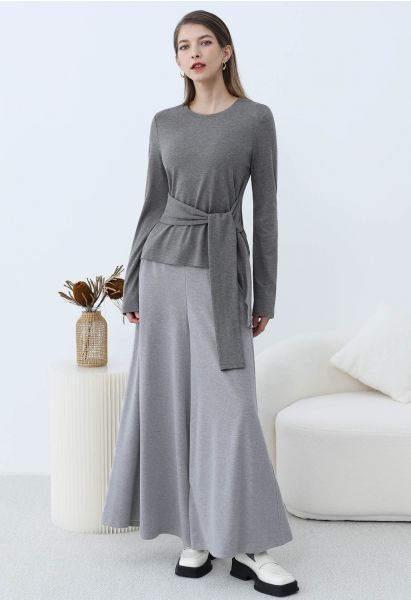 Graceful Ease Flare Leg Pants in Grey