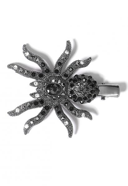 3D Spider Rhinestone Hair Clip