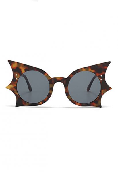 Midnight Bat Wing Sunglasses in Leopard