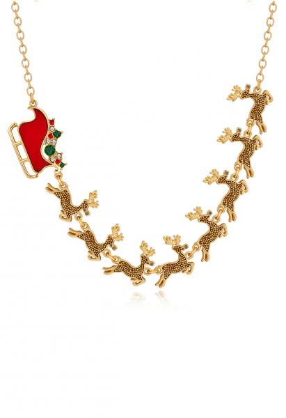 Magical Reindeer Sleigh Adventure Necklace