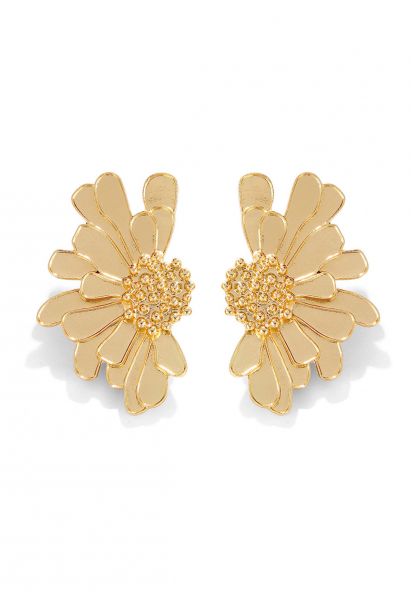 Golden Floral Earrings