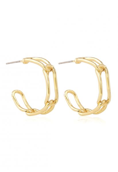 Gold Clip Circle Earrings