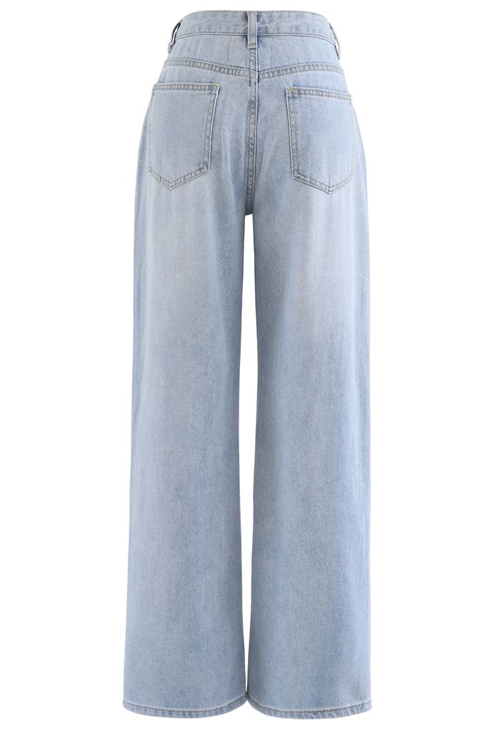 Light Blue Wide-Leg Jeans 