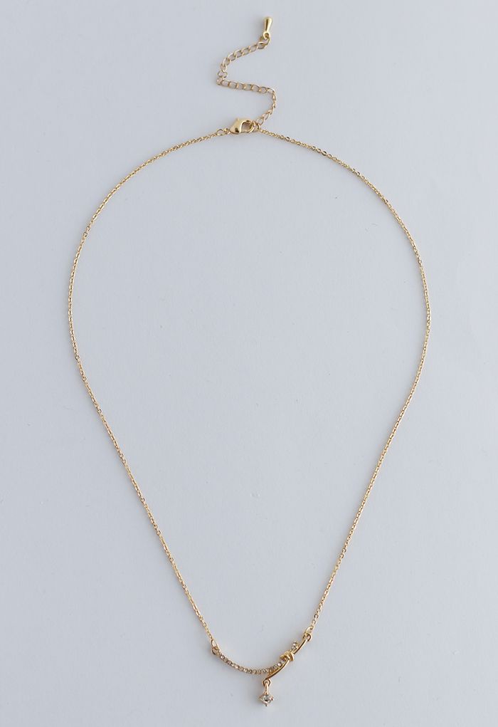Diamond Knot Gold Necklace