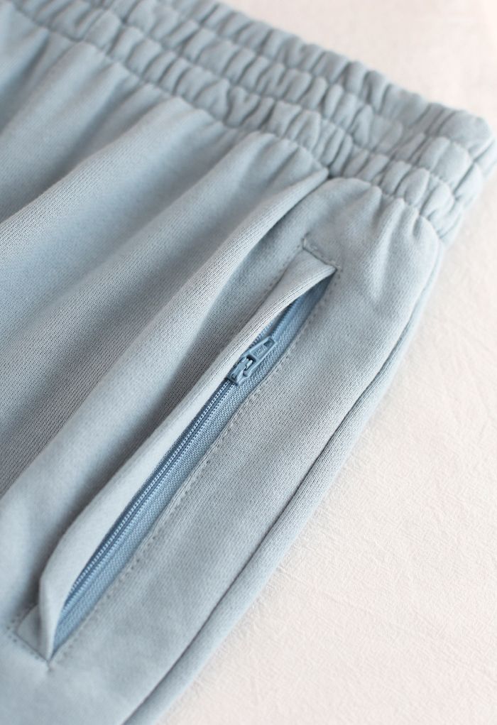 Zippered Side Pocket Joggers in Mint