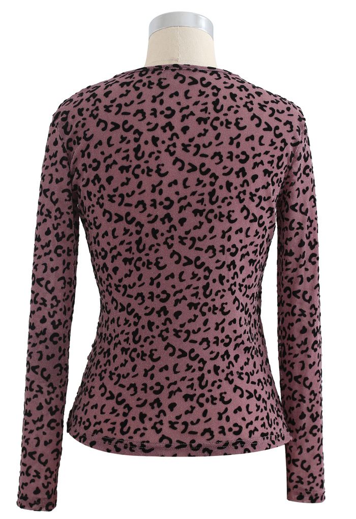 Velvet Leopard Dot Wrapped Top