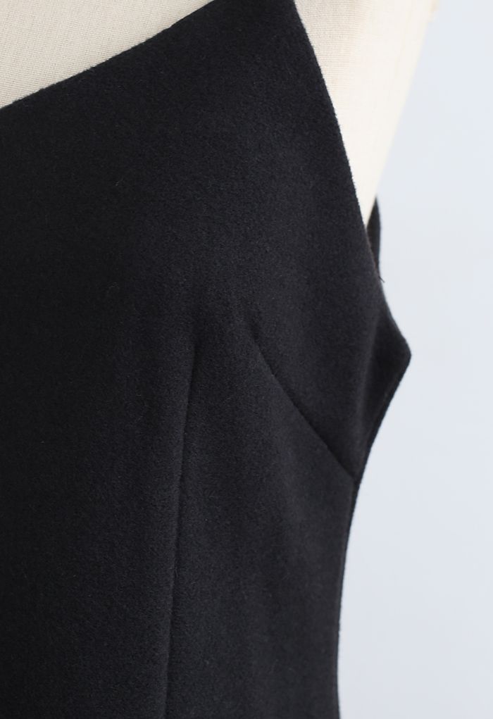 Braid Straps Sweetheart Neck Cami Dress in Black