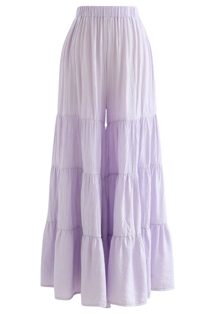 寬鬆闊腿褲--紫丁香色