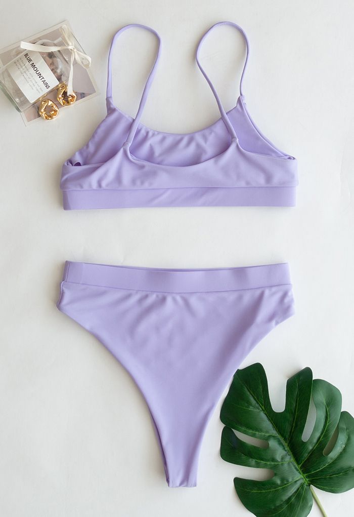 Colorful Sequin Cami Bikini Set in Lilac