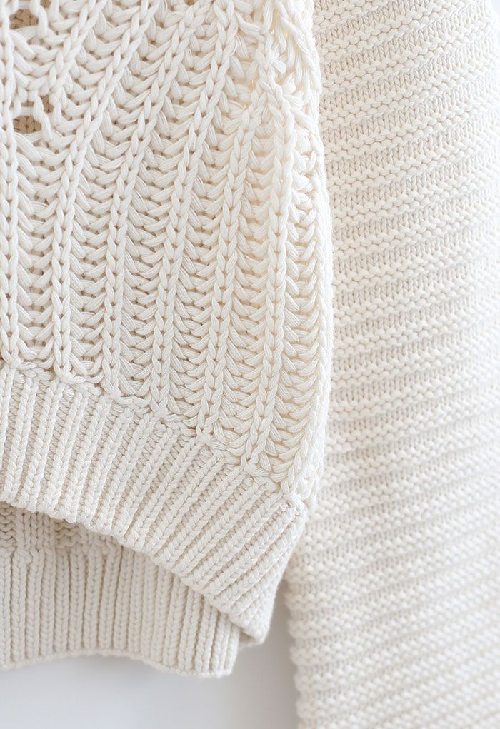 Exaggerated Ribbed High Neck Chunky Knit Crop Sweater