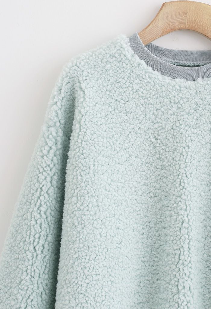Sherpa Oversized Pullover in Mint