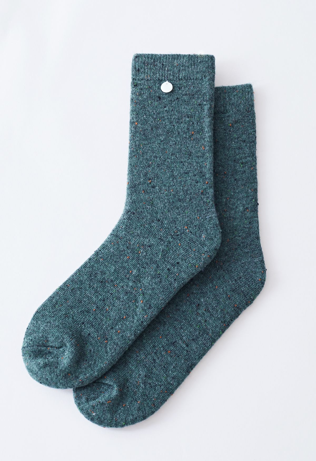 Mix Color Dots Wool-Blend Crew Socks in Turquoise