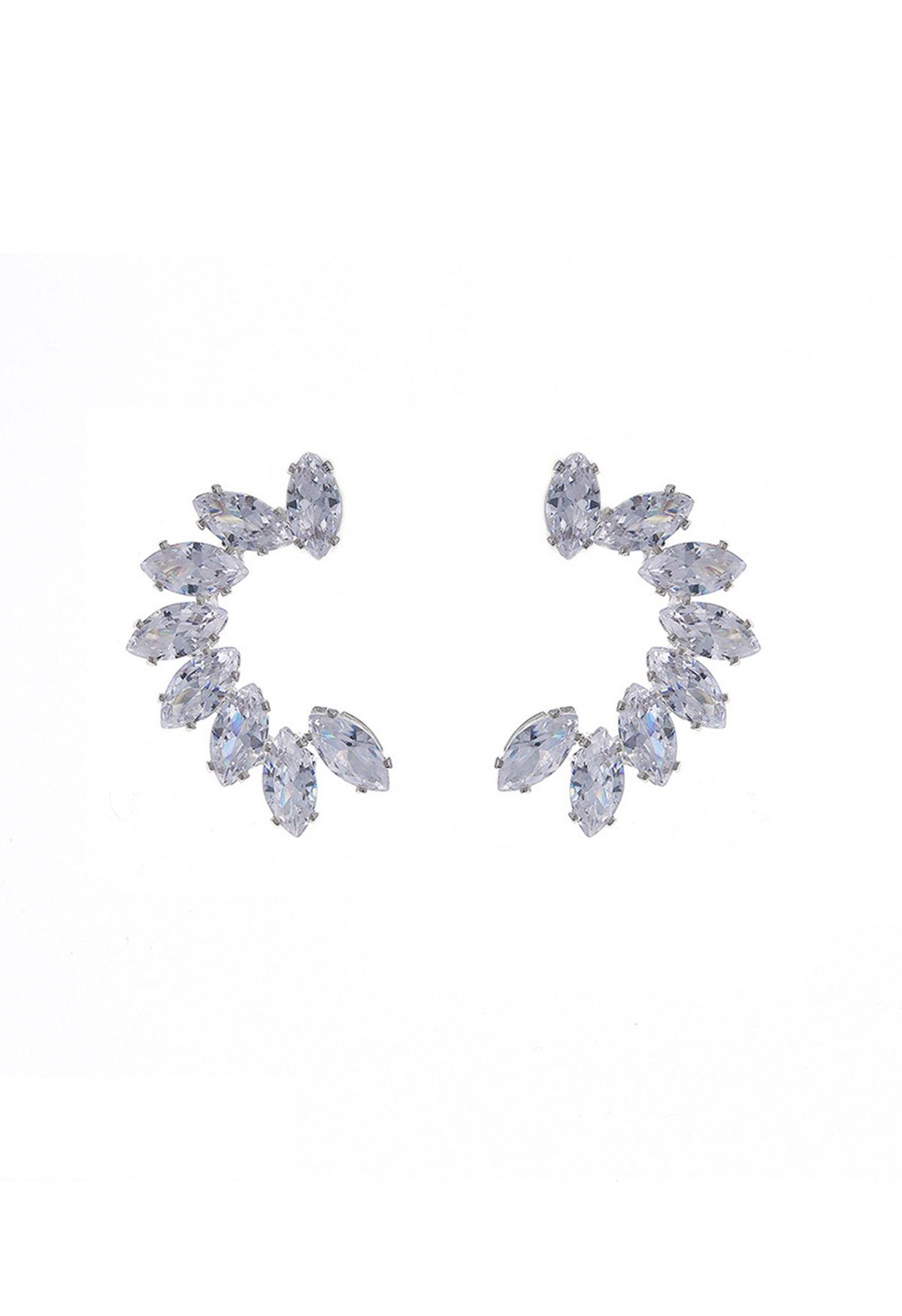 C-Shape Diamond Earrings