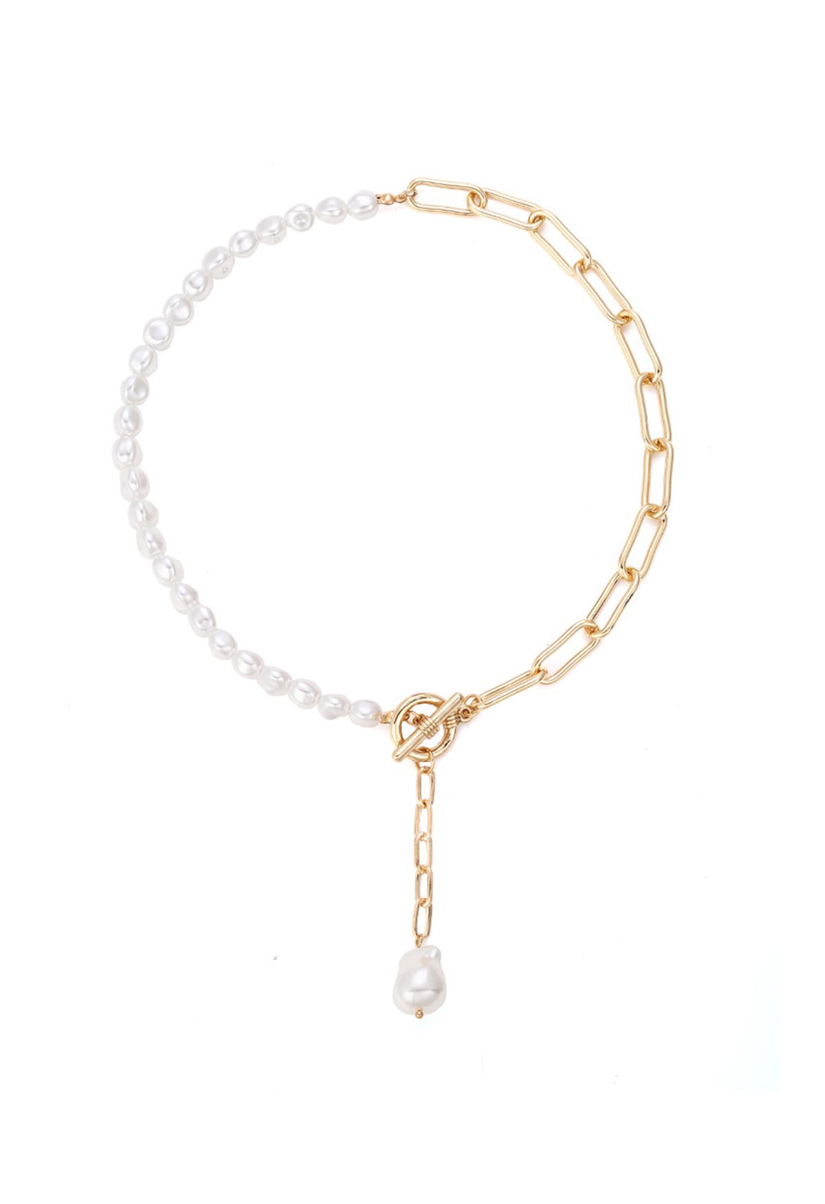 Creative Spliced Pearl Clavicle Necklace