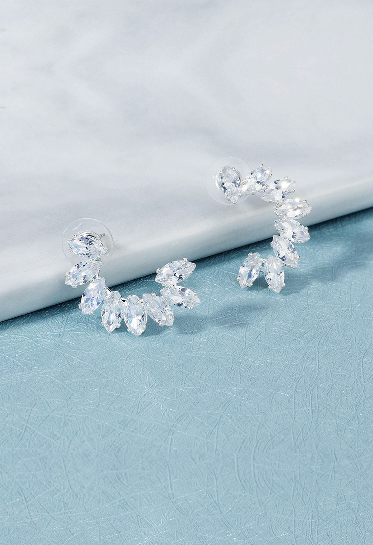 C-Shape Diamond Earrings