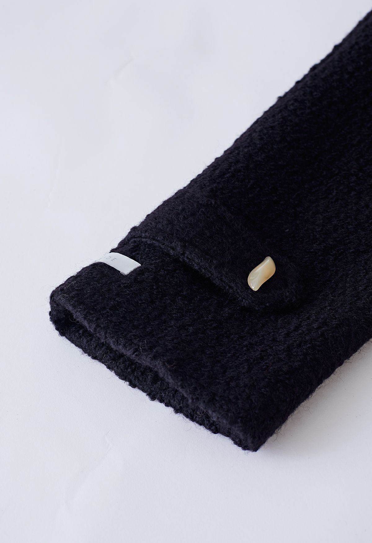 Flap Pocket Wool-Blend Coat in Black