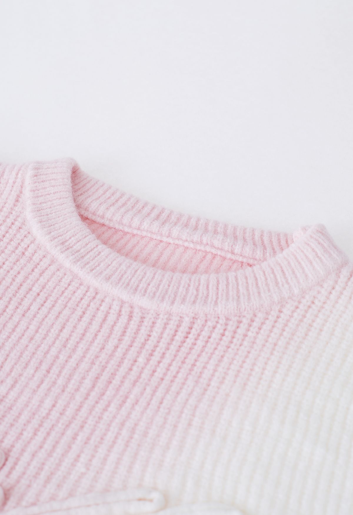 Gradient Doodle Heart Knit Sweater in Pink