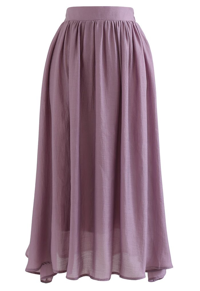 Simplicity Solid Color Textured Skirt in Purple