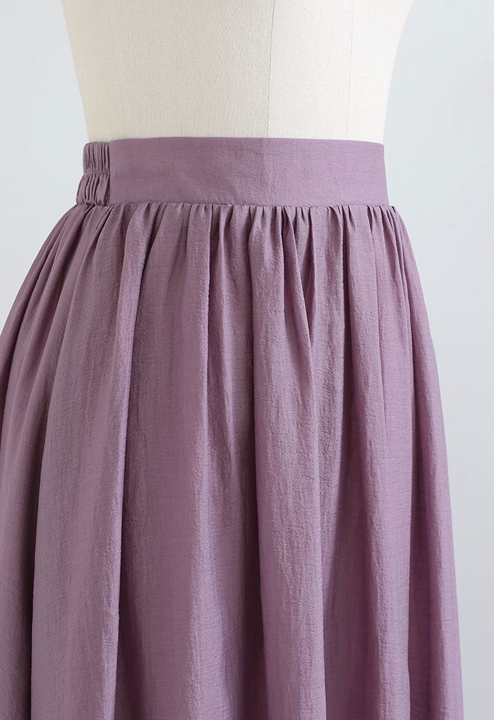 Simplicity Solid Color Textured Skirt in Purple
