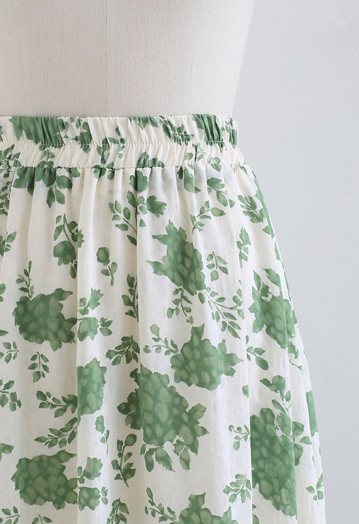 Green Grape Breezy Midi Skirt