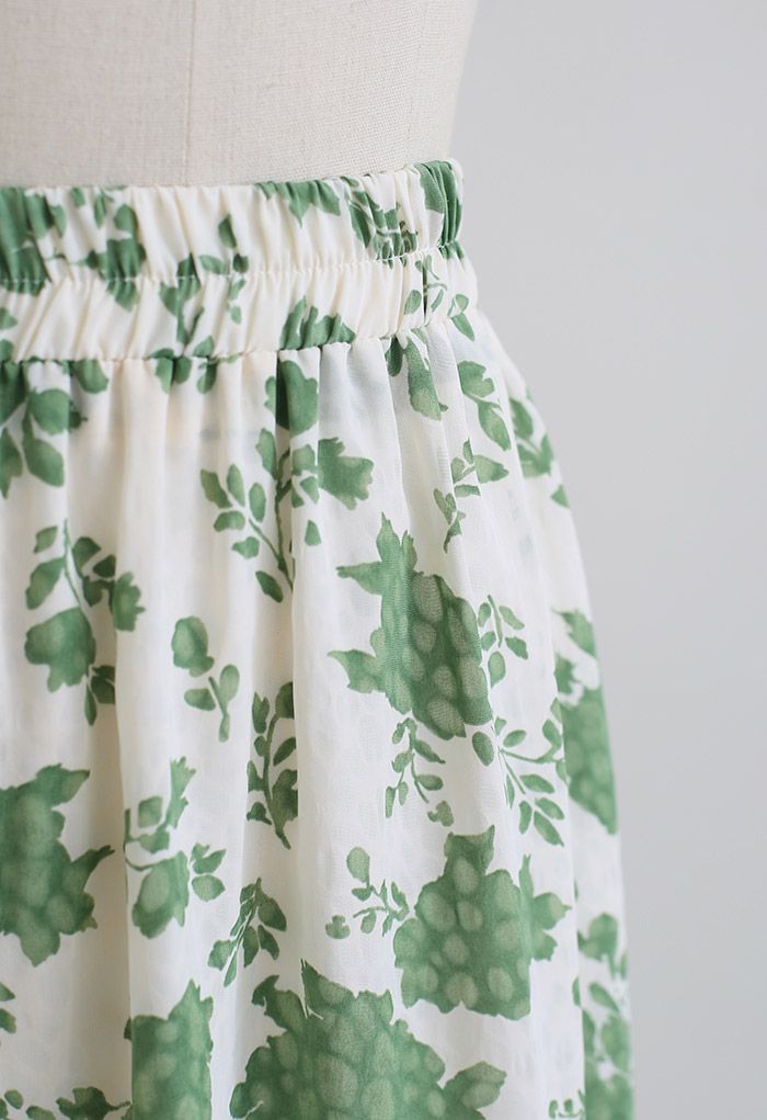 Green Grape Breezy Midi Skirt