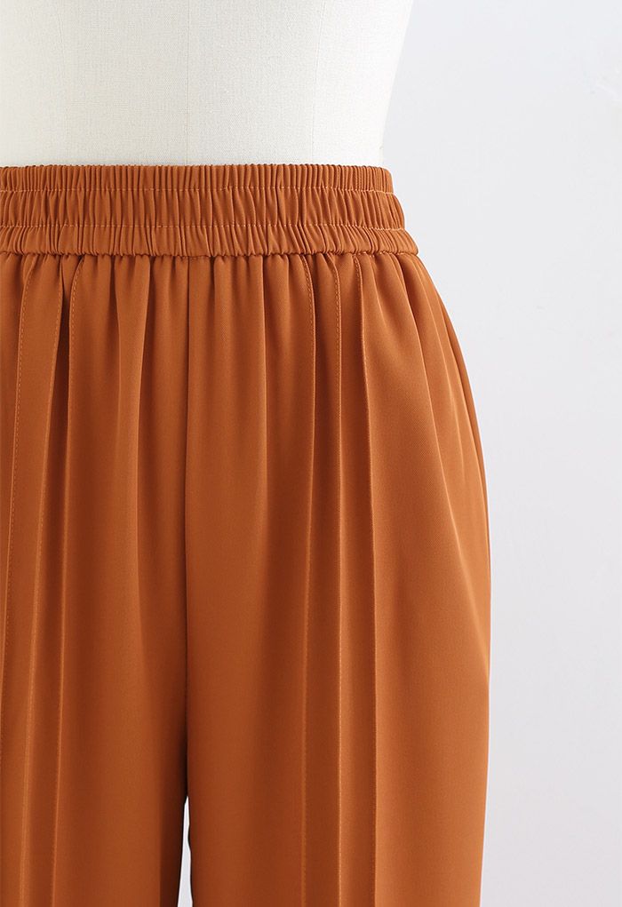 Triple Seams Straight Leg Pockets Pants in Orange