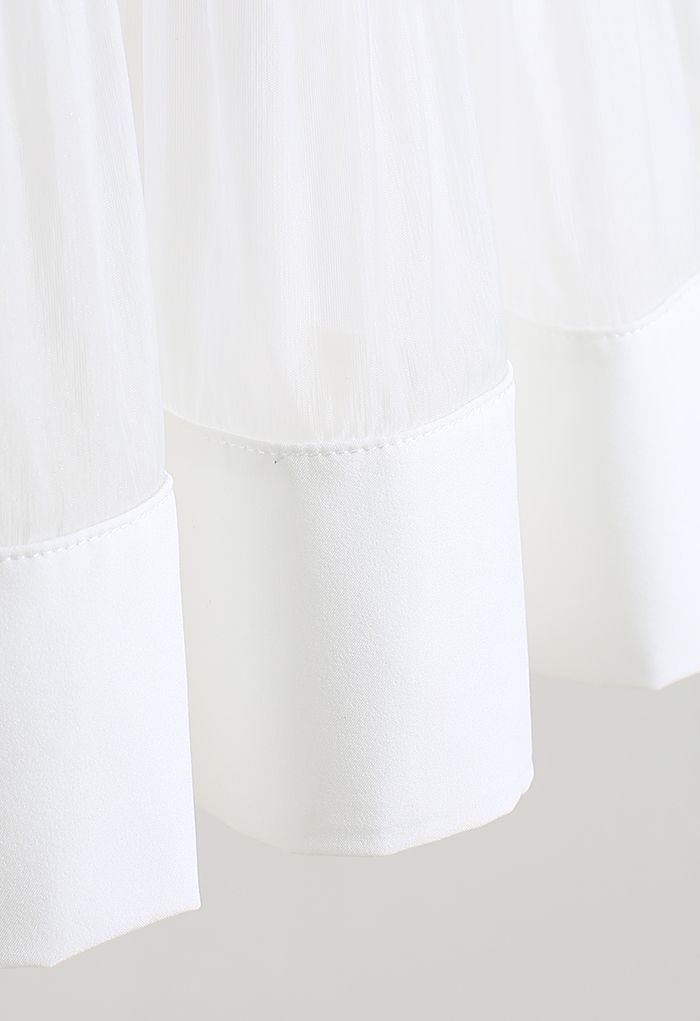 Ruffle Organza Mini Skirt in White
